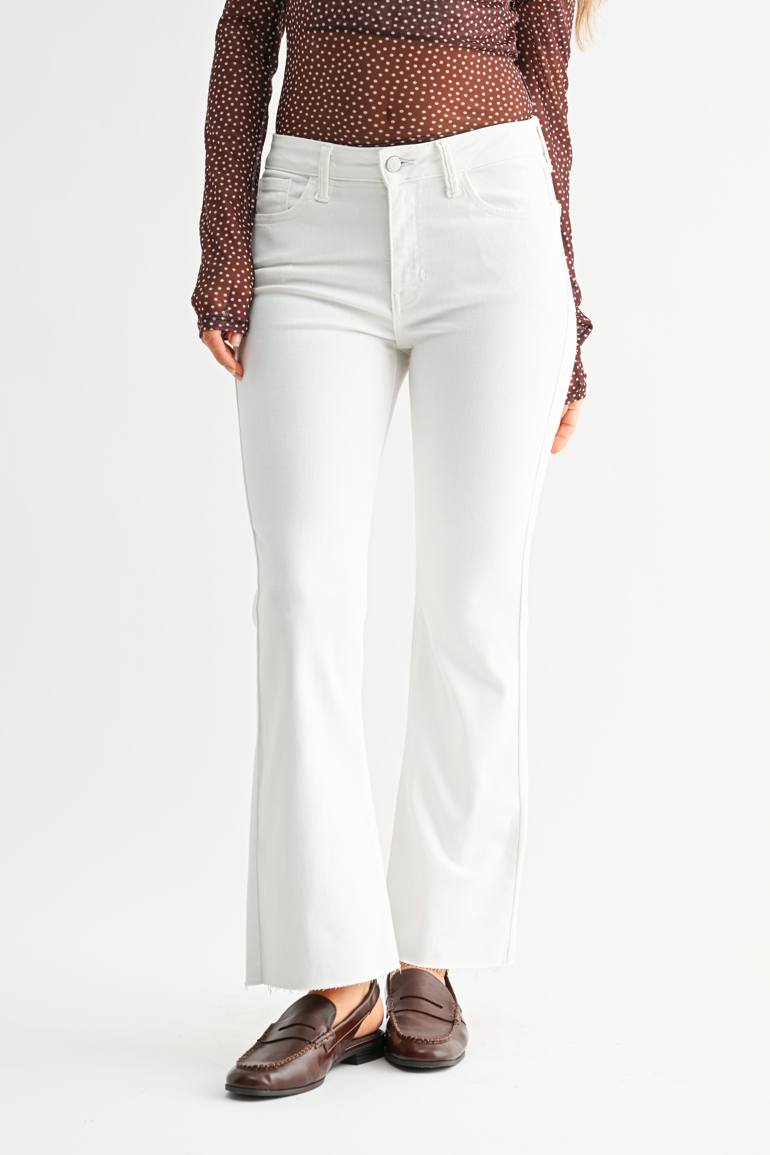 Zoey Cropped Flare Jean | High Rise Denim – Just USA Jeans