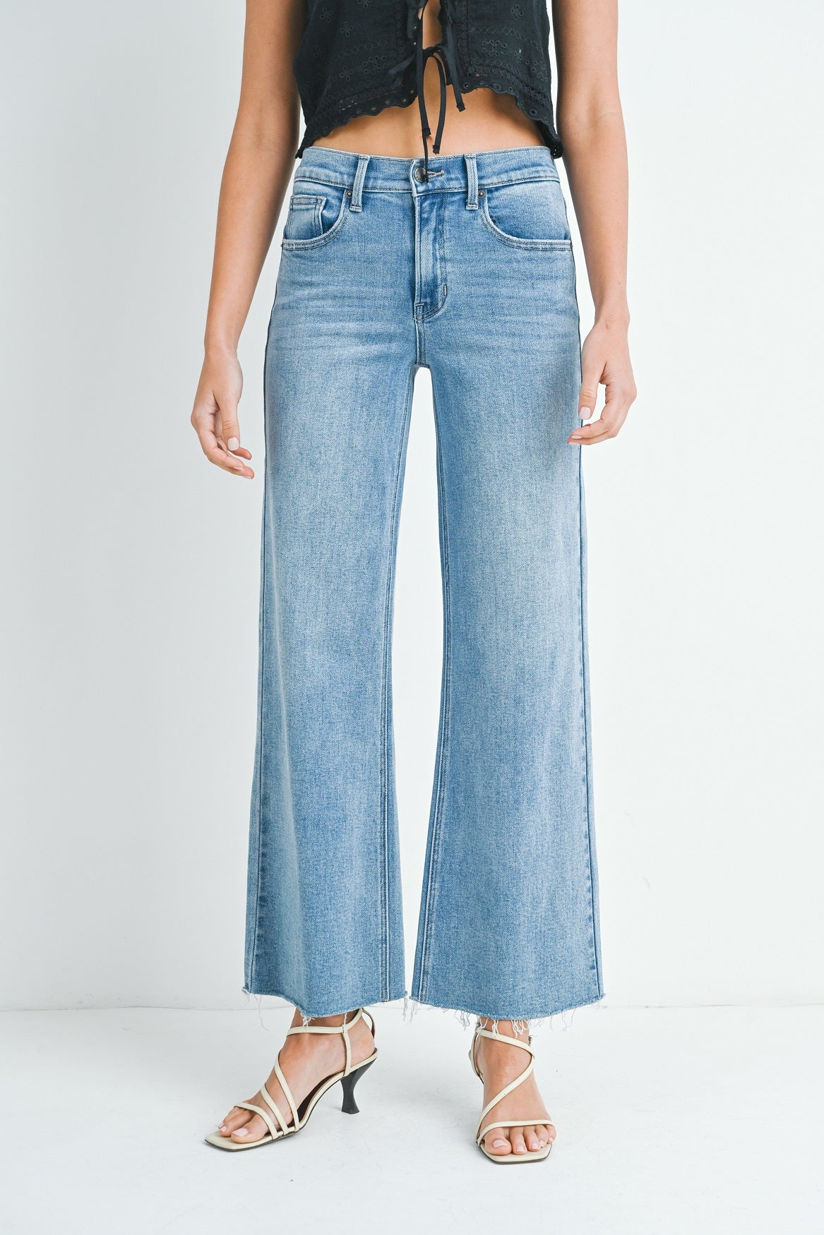 Claire Full Length Wide Leg Jean | Stretch Denim – Just USA Jeans