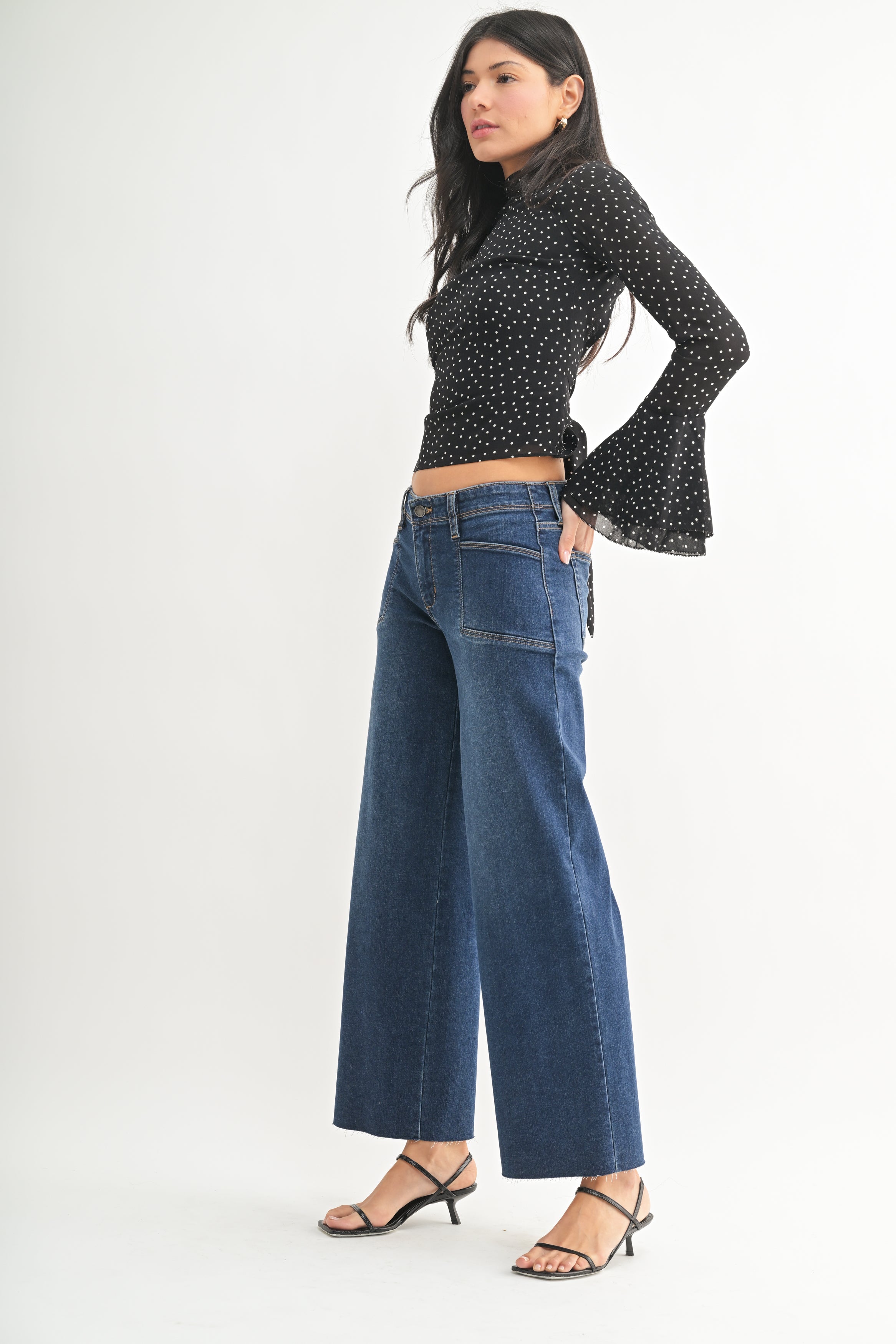 Frankie Utility Slim Wide Leg Jean | Low-Rise Denim – Just USA Jeans