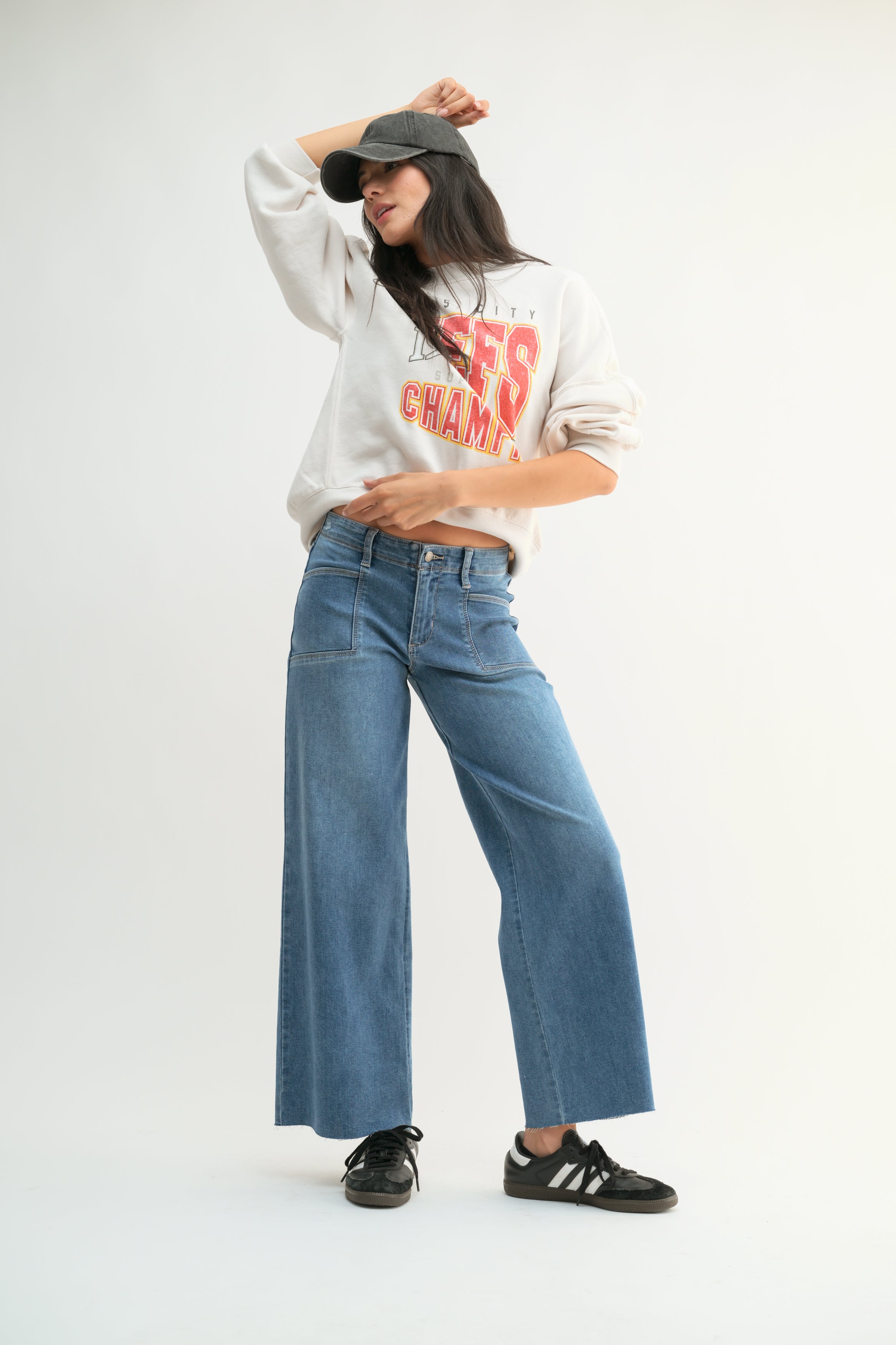 Frankie Utility Slim Wide Leg Jean | Low-Rise Denim – Just USA Jeans