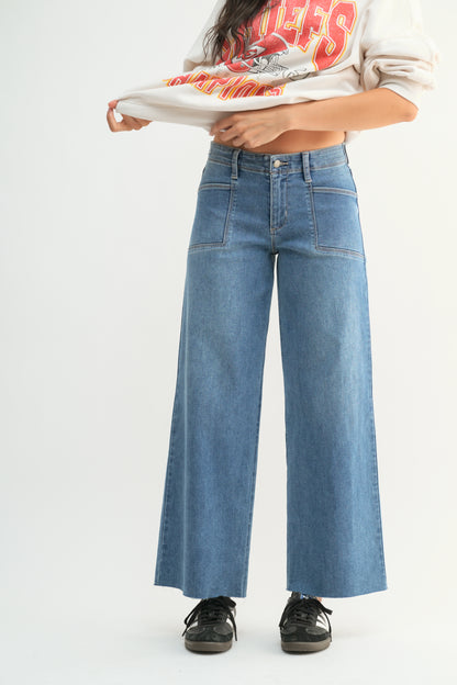 Frankie Utility Slim Wide Leg Jean