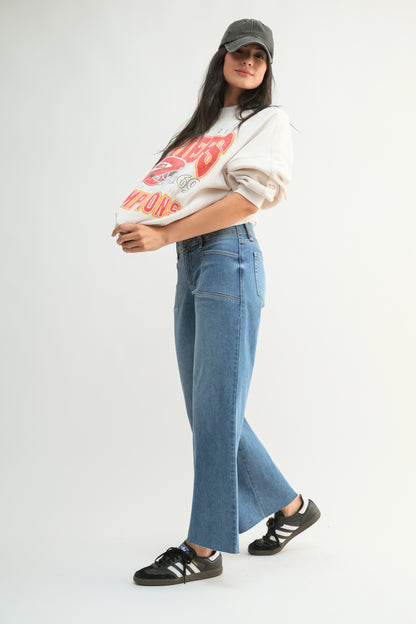 Frankie Utility Slim Wide Leg Jean