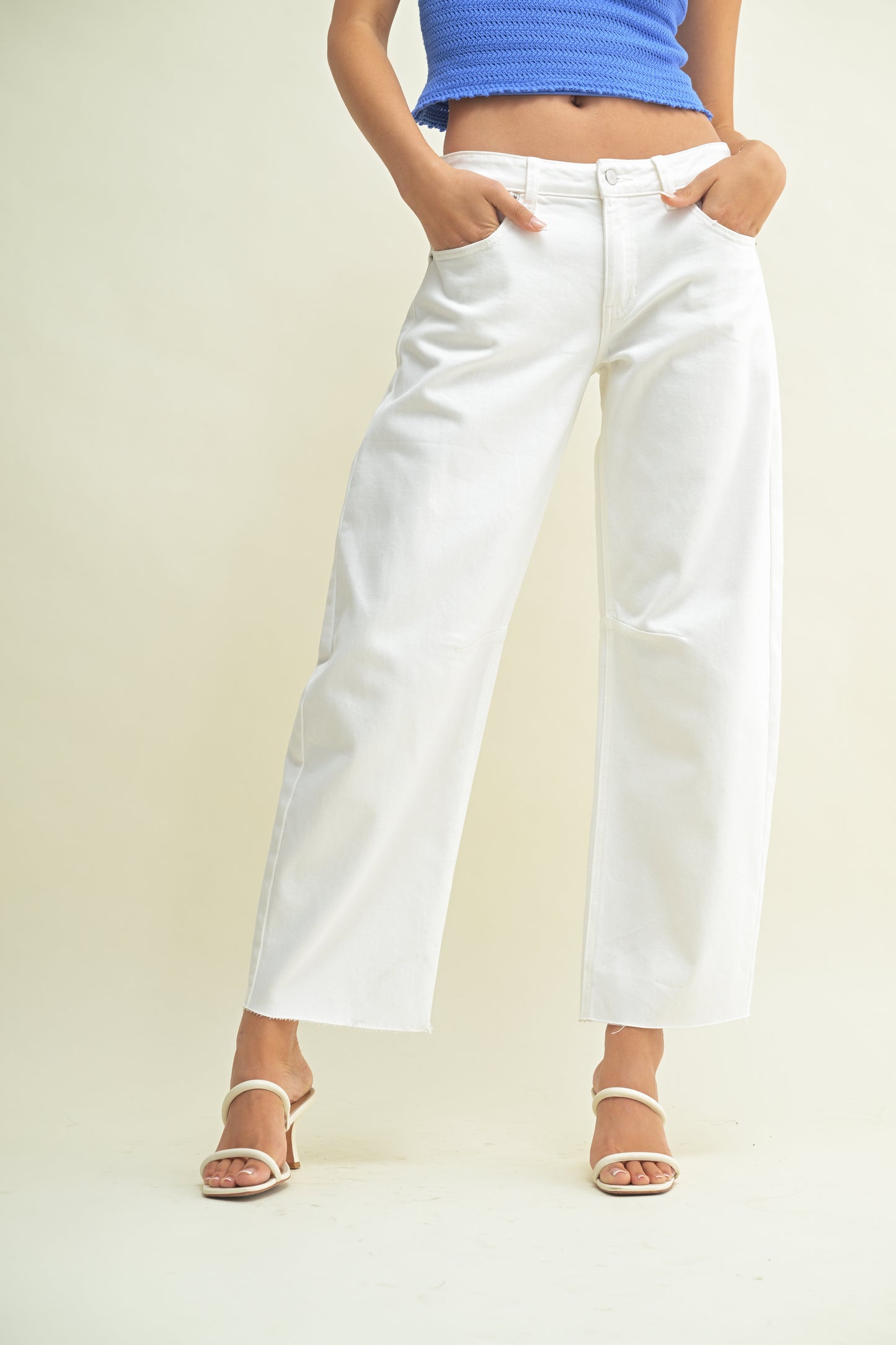 Elle Mid Rise Barrel Jean