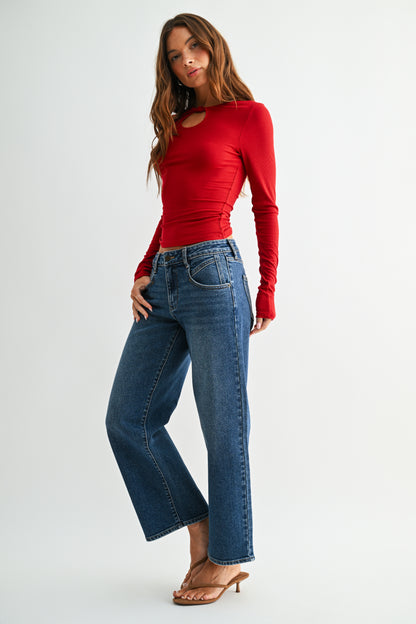 Remi Cropped Seamed Straight