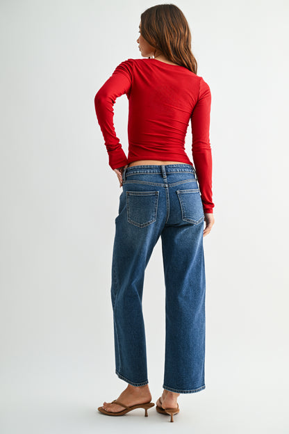 Remi Cropped Seamed Straight