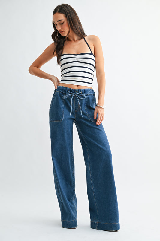 Elsi Utility Pocket Tied Waistband Jean