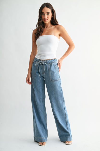 Elsi Utility Pocket Tied Waistband Jean