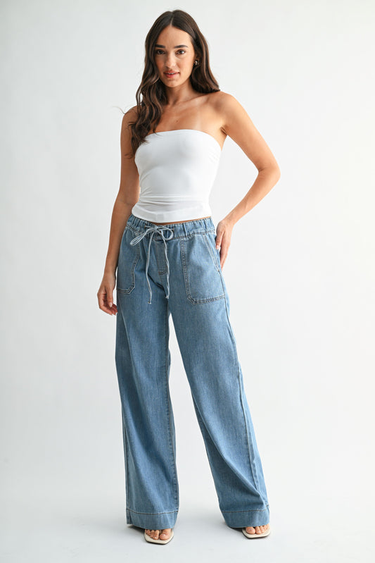 Elsi Utility Pocket Tied Waistband Jean