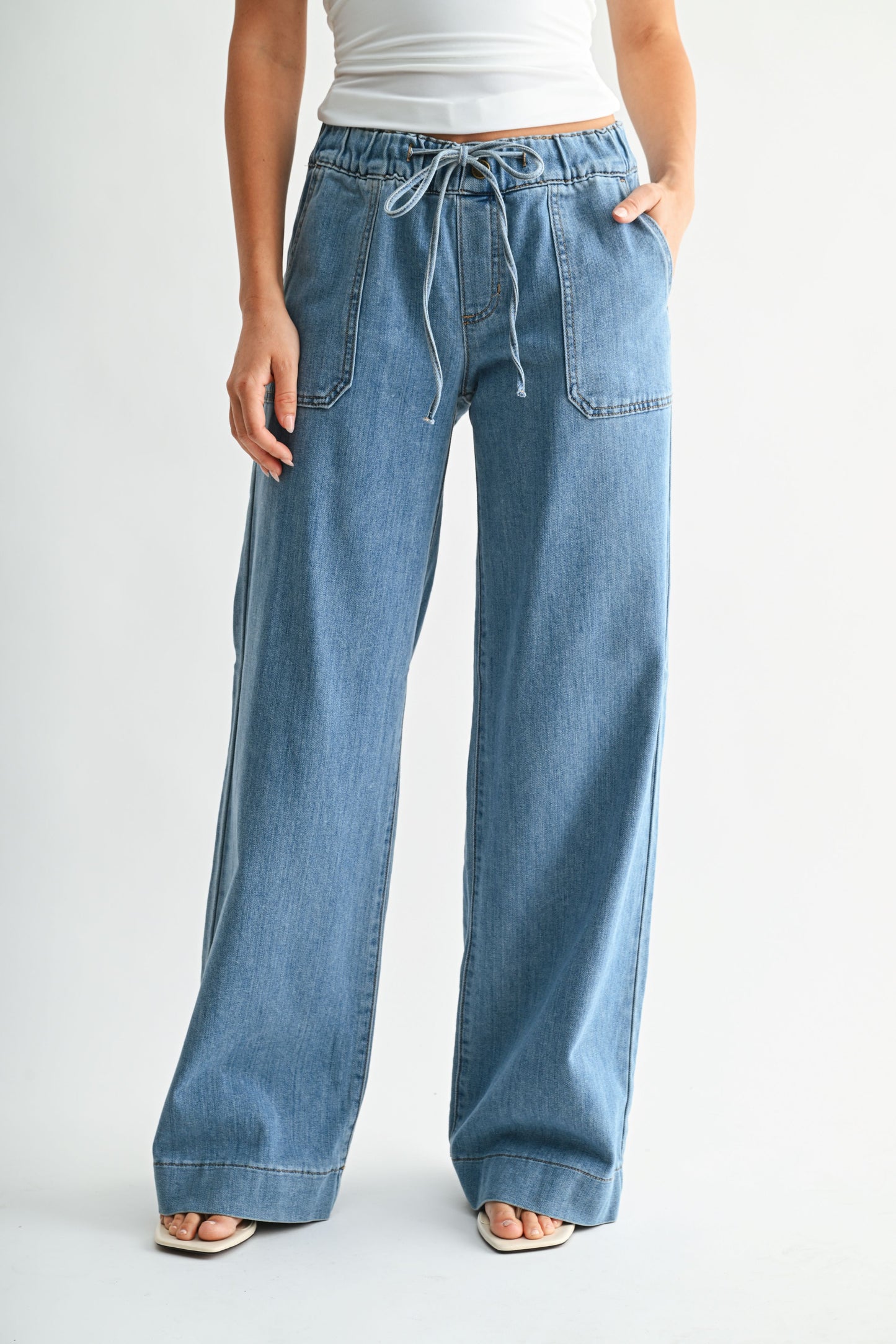Elsi Utility Pocket Tied Waistband Jean