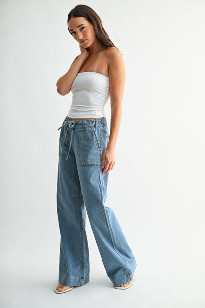 Elsi Utility Pocket Tied Waistband Jean