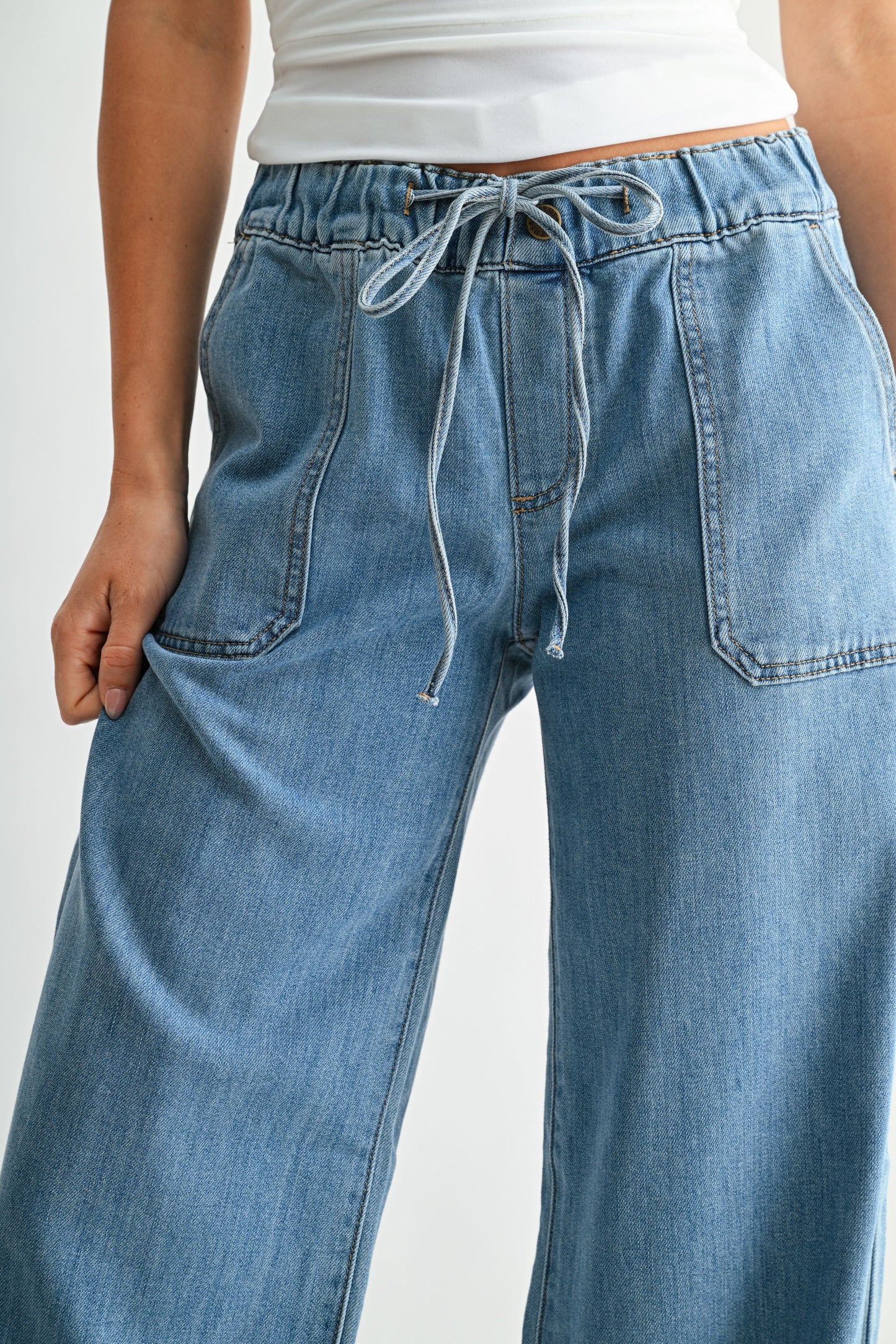 Elsi Utility Pocket Tied Waistband Jean